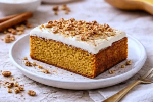 Gâteau moelleux à la courge butternut, épices douces et glaçage léger au fromage frais