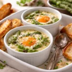 recette Œufs cocotte aux asperges vertes et parmesan