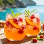 Recette Spritz d'été à la pêche, framboise et verveine
